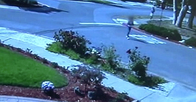 Home surveillance video shows the man following the girl home from school. Source: ABC News