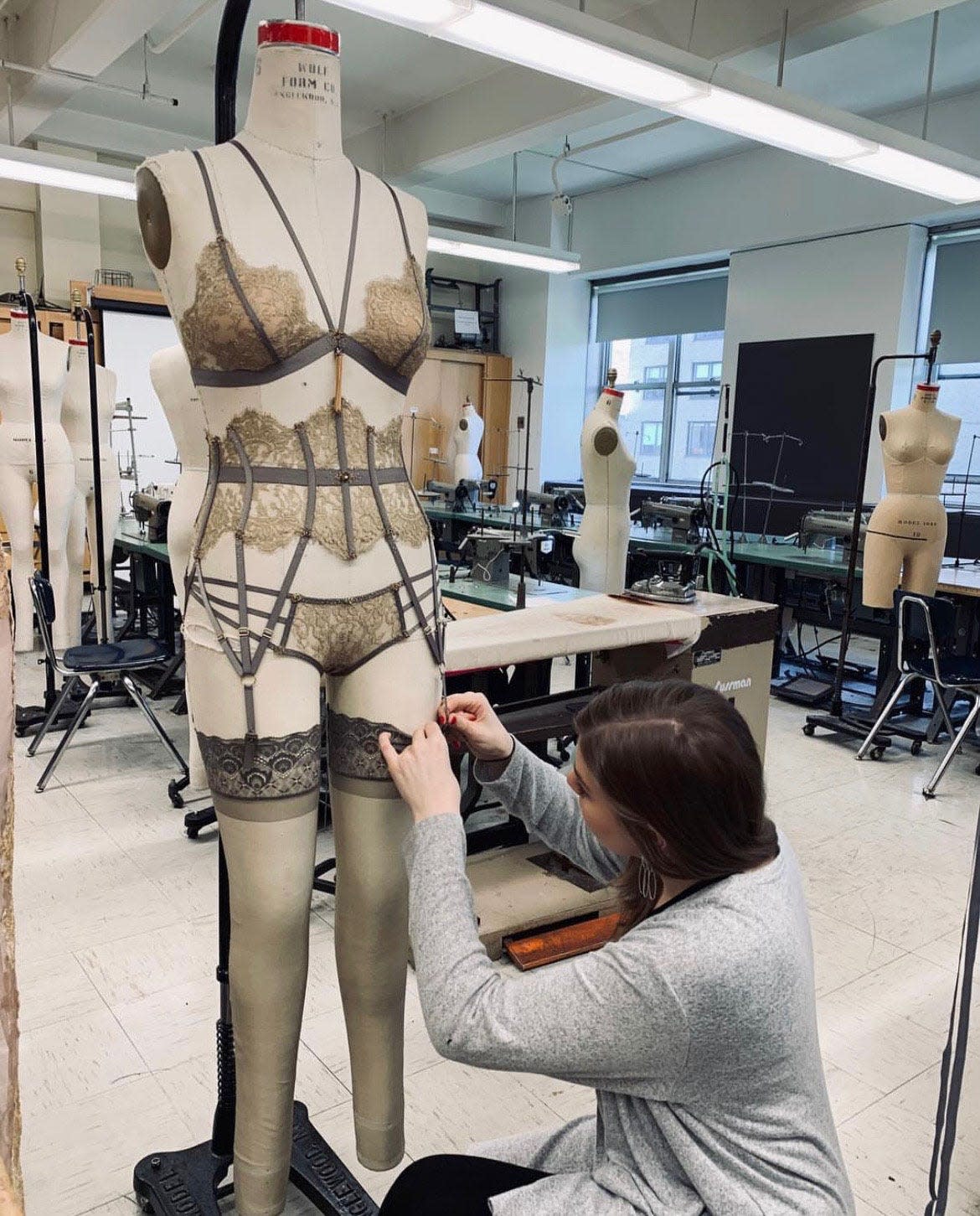 New York-based designer Sutton Horger is a Wilmington native. She's seen here working on one of her designs.