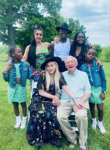 <p>Madonna Instagram</p> Madonna and her 6 Kids at her dad Silvio's vineyard to celebrate his 90th birthday.