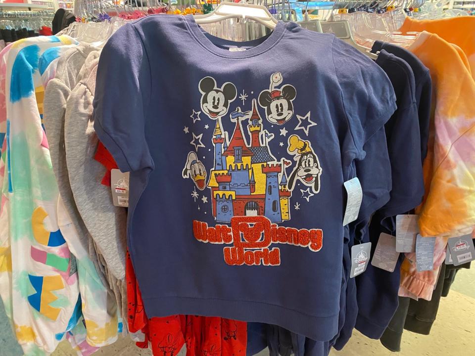 A Disney World shirt at the Disney Outlet store in Elizabeth, New Jersey.