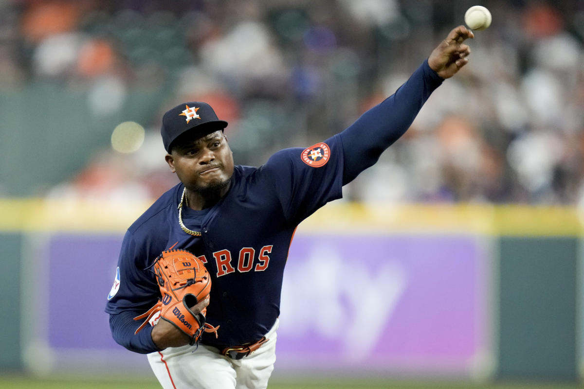 Astros left-hander Framber Valdez put on injured list with elbow ...