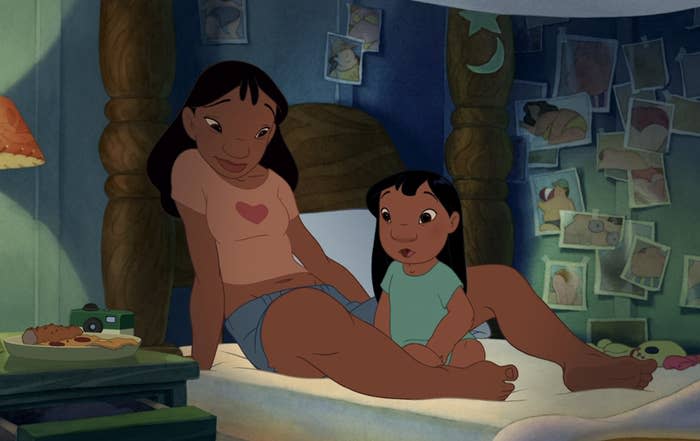 Lilo and Nani in scene from Lilo & Stitch