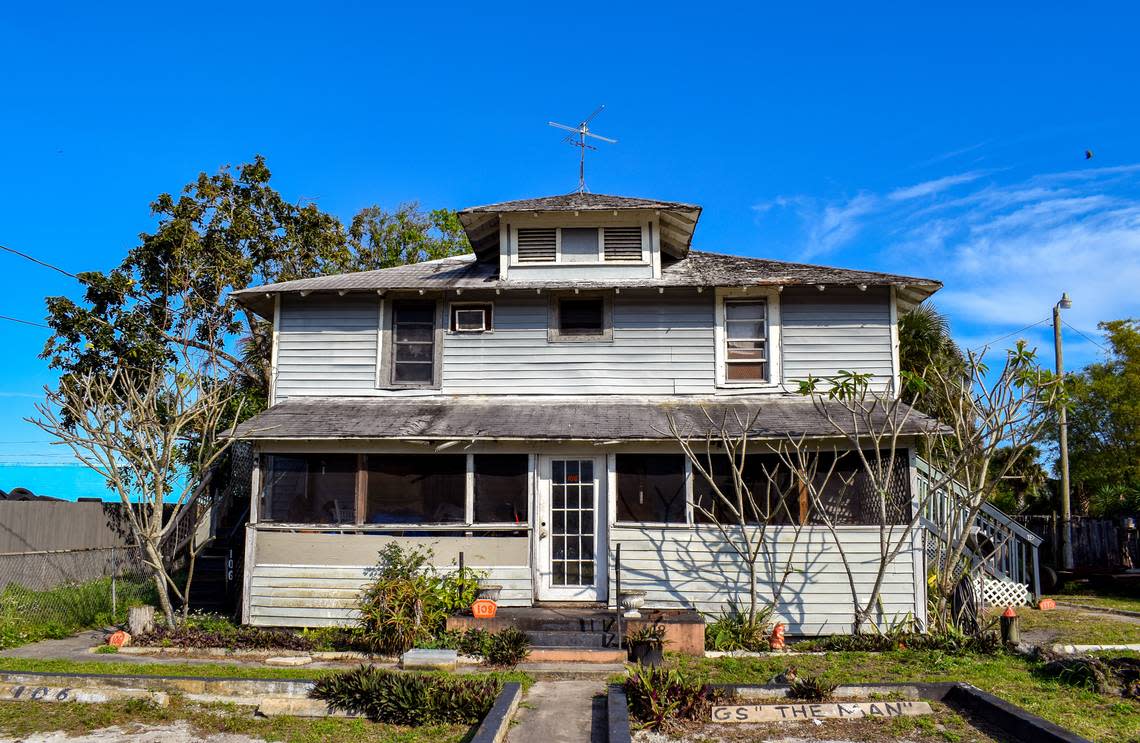 The Fort Pierce home where Jessie Shroyer lives. The house used to belong to her father before his death and the city foreclosed on it in 2022 over unpaid code enforcement fines. The city hired a private attorney named Matt Weidner who has filed hundreds of similar lawsuits on behalf of nine jurisdictions across Florida.