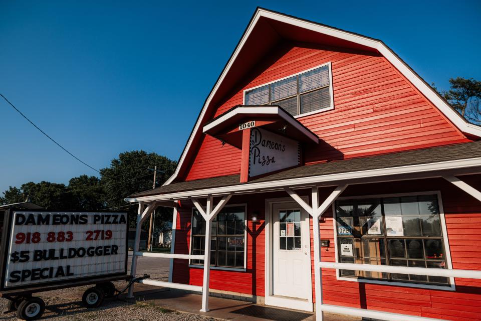 Dameon's Pizza is open seven days a week, from 10 am to 10 pm every day, but on Sunday, they're open from 11 am to 6:30 pm. Located at 1040 N Osage Ave, Dewey, OK.