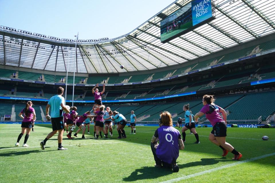 England’s previous matches at Twickenham have been on the same day as the men’s team (Andrew Matthews/PA) (PA Wire)