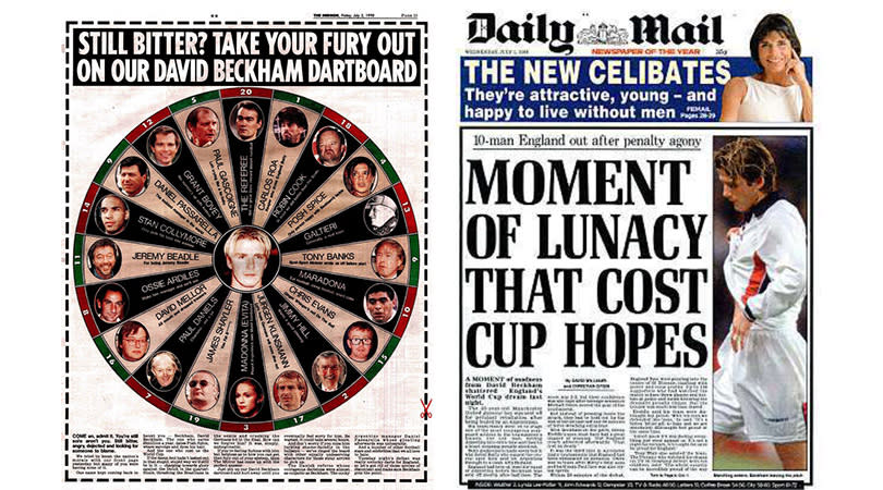 On June 30, 1998, one petulant flick of a right foot changed the Manchester United midfielders life. His red card against Argentina sparked outrage across England. Well, everywhere but Old Trafford...