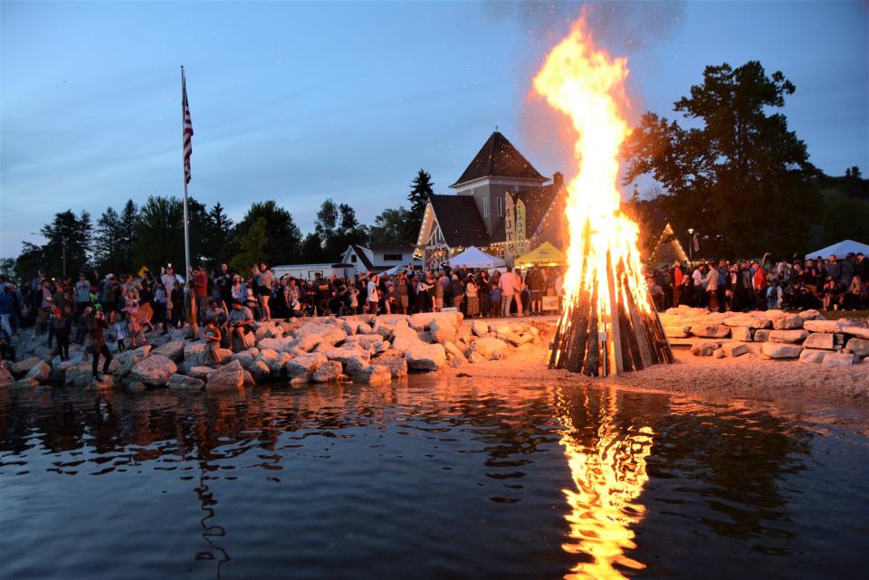 A bonfire on the shore of Eagle Harbor celebrating the burning away of winter is among the highlights of the Fyr Bal community festival in Ephraim, taking place for the 57th time on June 17.