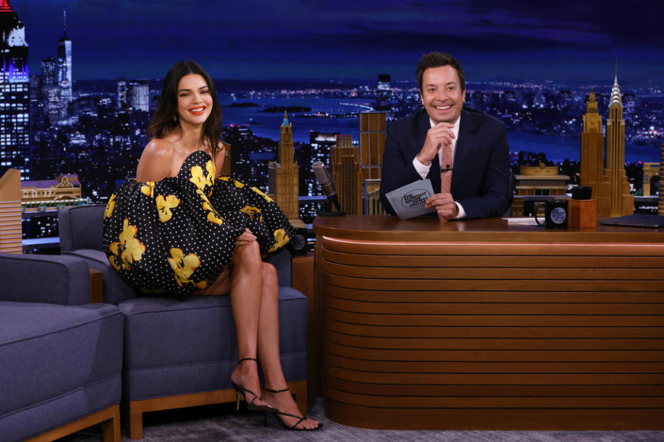 Kendall Jenner during an interview with host Jimmy Fallon at “The Tonight Show Starring Jimmy Fallon” on Tuesday, Sept. 14, 2021 - Credit: Alex Hooks/NBC