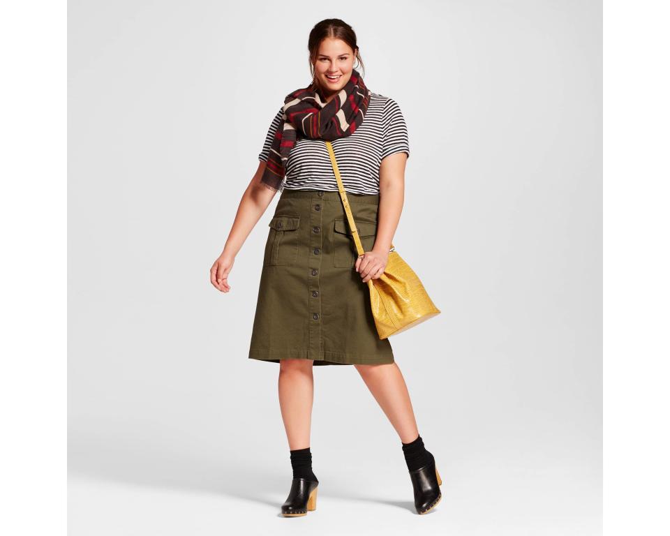 <a href="https://www.target.com/p/women-s-plus-size-button-front-midi-skirt-who-what-wear-153/-/A-51109124" target="_blank">Shop it at Target</a>.&nbsp;