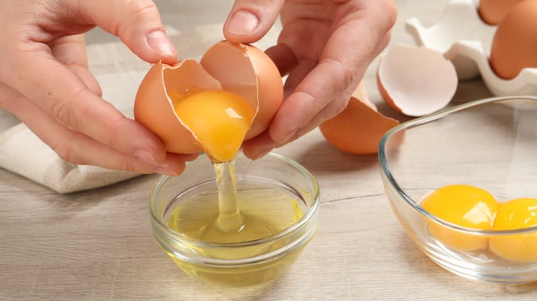 Separating egg whites and yolks