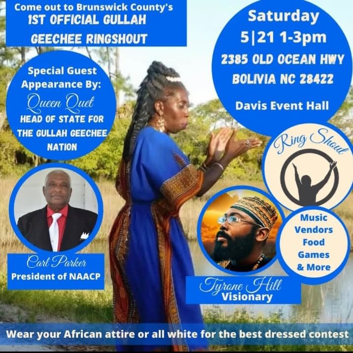 A Gullah Geechee Ring Shout will be held Saturday, May 21 in Brunswick County.