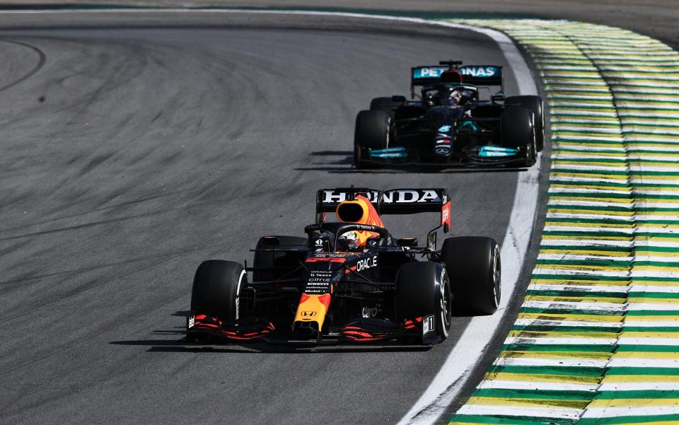 Red Bull driver Max Verstappen vs Mercedes driver Lewis Hamilton - GETTY IMAGES