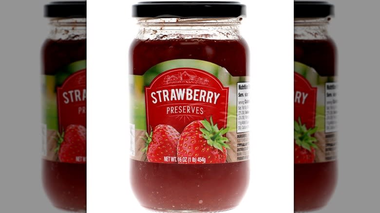 strawberry jam jar
