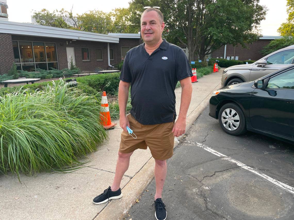 Andrew Tasch, 54, of Kansas City, voted at All Souls Church, 4501 Walnut Street on Tuesday.