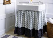 <body> <p>Pedestal sinks leave ample room underneath for space-smart wicker baskets or towel racks, but they do little to guard stored items from prying eyes. By adorning the rim of the sink with <a rel="nofollow noopener" href=" http://www.bobvila.com/slideshow/12-ways-to-hack-your-life-using-velcro-48802?bv=yahoo" target="_blank" data-ylk="slk:Velcro;elm:context_link;itc:0;sec:content-canvas" class="link ">Velcro</a>, and then adhering a stylish skirt, you can cloak clutter in secrecy and style!</p> <p><strong>Related: <a rel="nofollow noopener" href=" http://www.bobvila.com/slideshow/how-to-get-your-bathroom-guest-ready-in-20-minutes-or-less-49597#.VrvZmmTysy4?bv=yahoo" target="_blank" data-ylk="slk:How To—Get Your Bathroom Guest-Ready in 20 Minutes or Less;elm:context_link;itc:0;sec:content-canvas" class="link ">How To—Get Your Bathroom Guest-Ready in 20 Minutes or Less</a> </strong> </p> </body>
