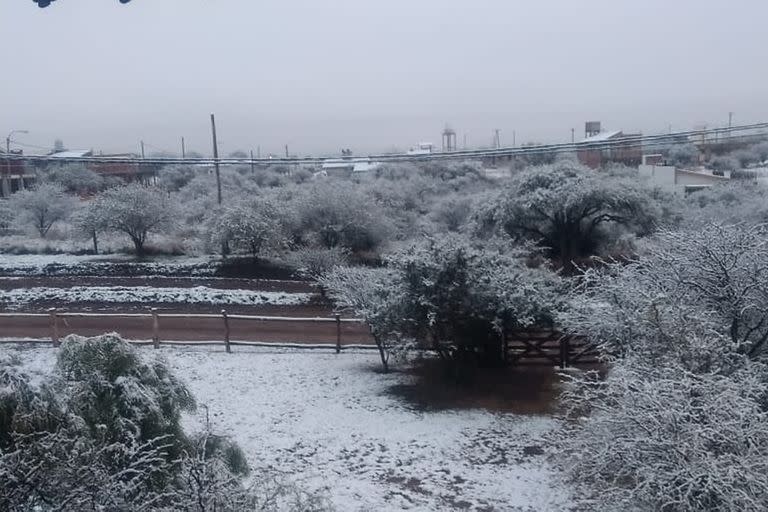 También nevó en otra zona de la provincia de Córdoba como en Villa Cura Brochero en el Valle de Traslasierra