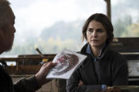 This image released by Searchlight Pictures shows Keri Russell in a scene from "Antlers." (Kimberly French/Searchlight Pictures via AP)