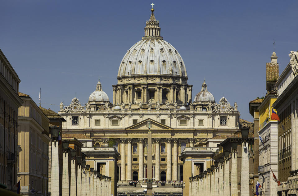 A wide shot of the Vatican during daytime.