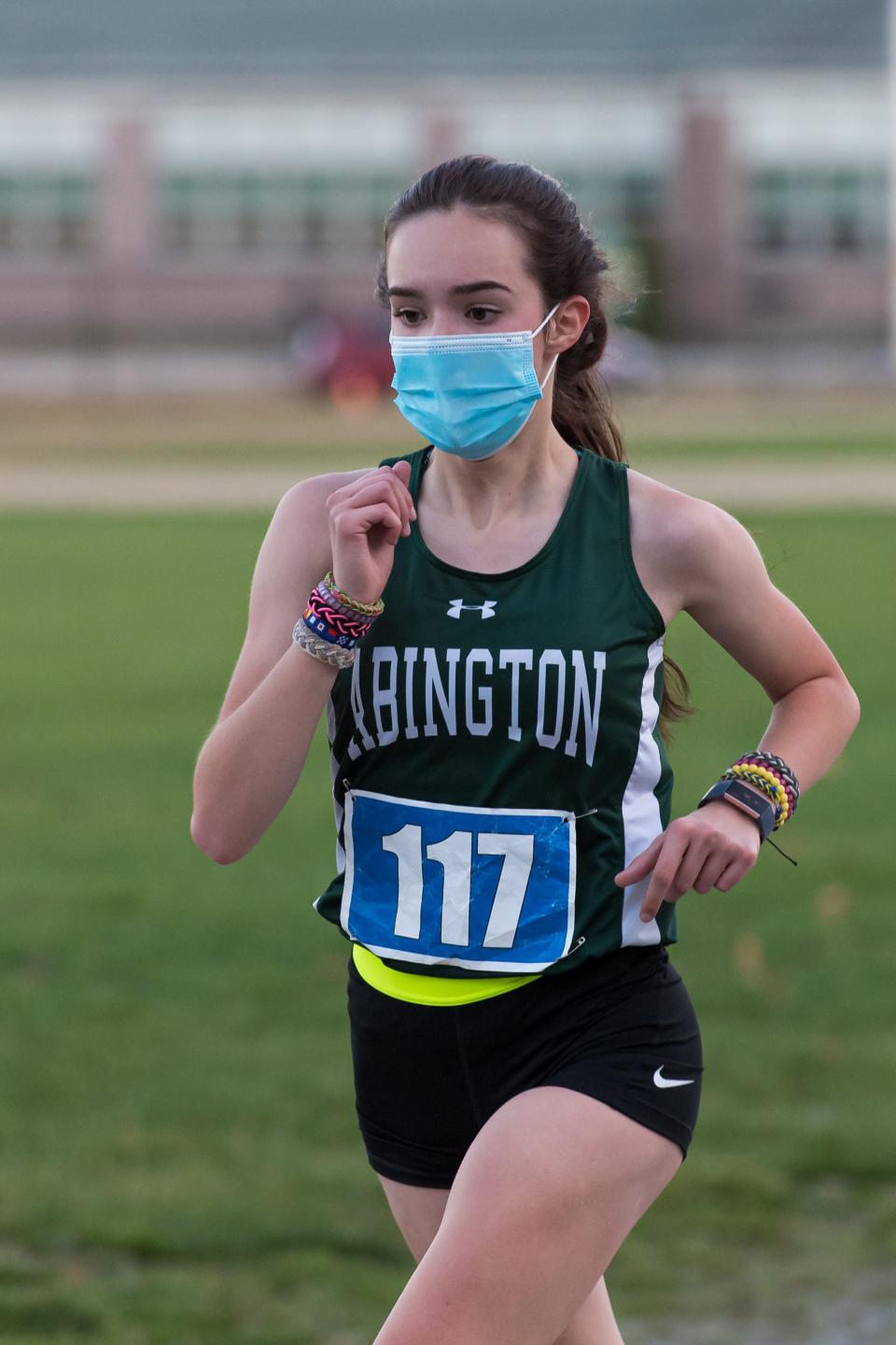 Abington's Selena Wood focuses during a meet against Randolph.