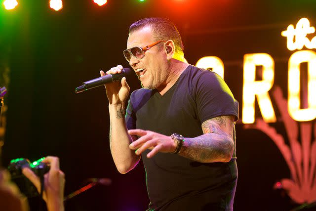 <p>Earl Gibson III/WireImage</p> Steve Harwell performs in Los Angeles in July 2016