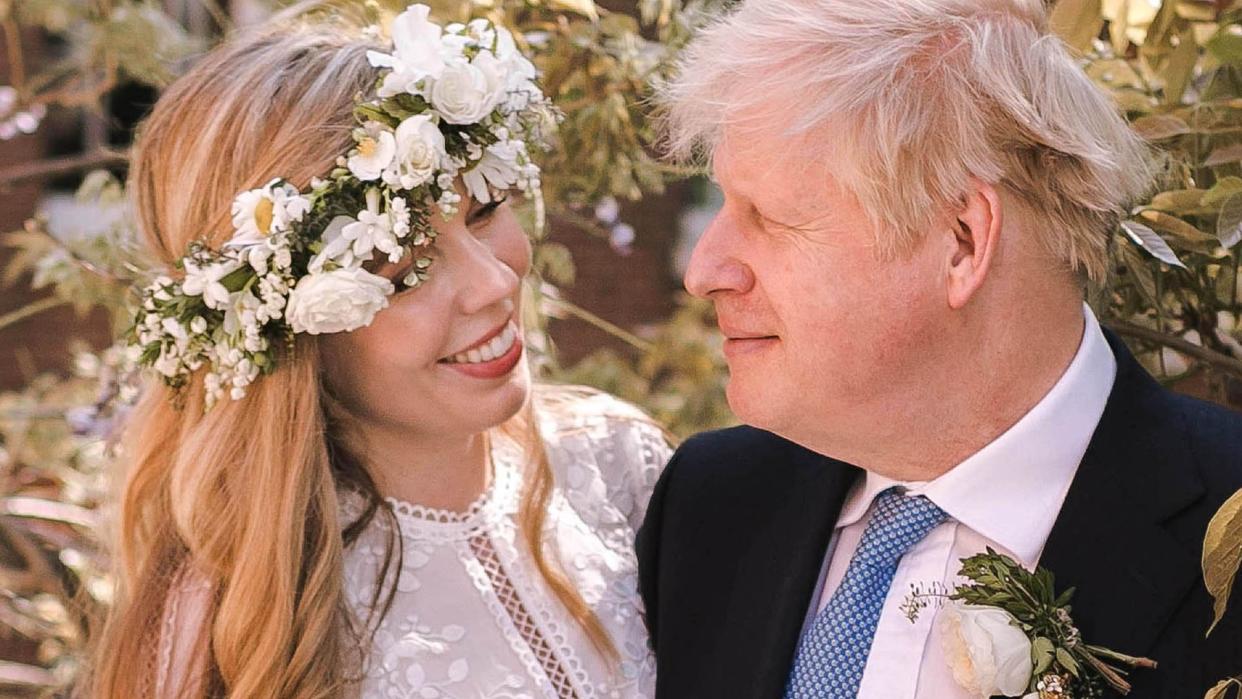 Carrie and Boris Johnson on their wedding day