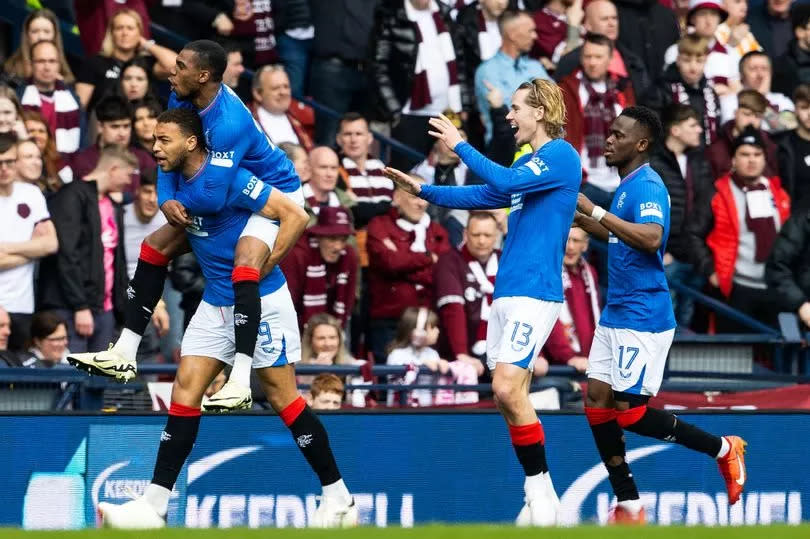 Cyriel Dessers celebrates his opening goal -Credit:SNS Group