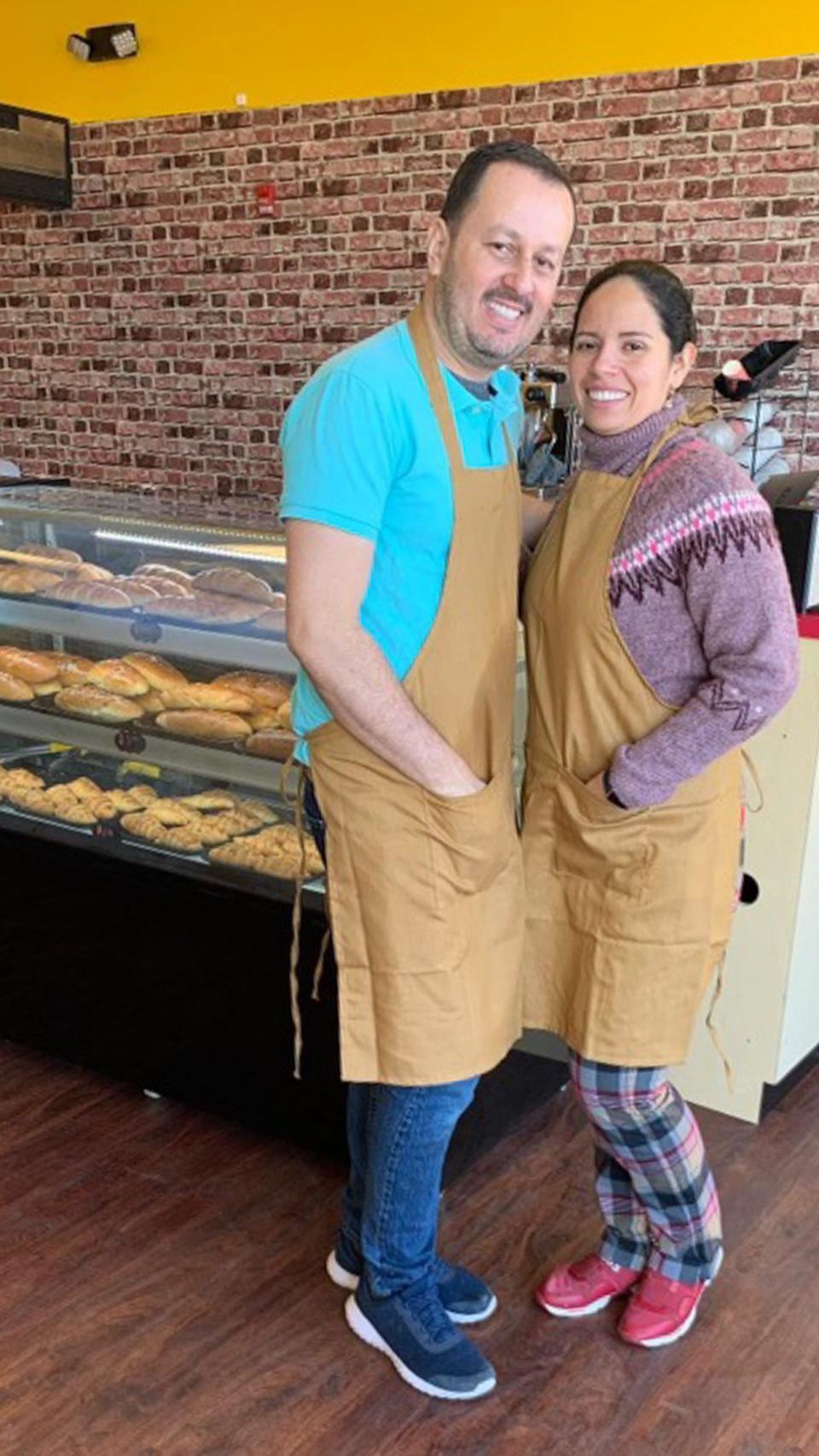 Owners Mauricio Valencia, left, and Marly Orjuela, stand inside Bakery Bethlehem, which the couple opened earlier this month in Levittown.