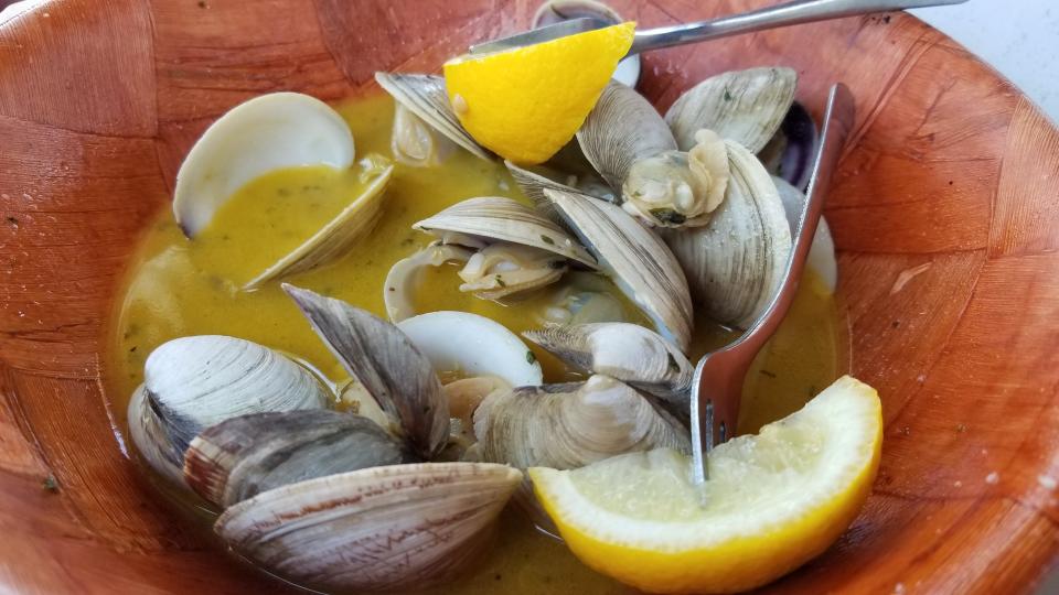 Steamed clams at Cortez Clam Factory in Bradenton.