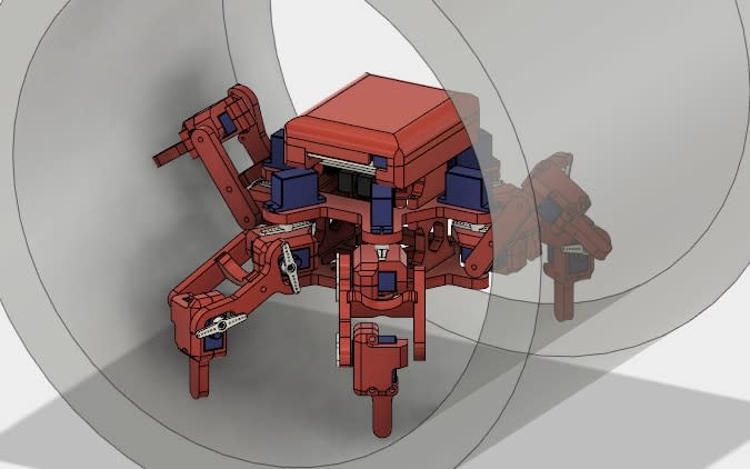 Illustration of one of the robots, designed by the University of Sheffield, that will travel through pipes - University of Sheffield 