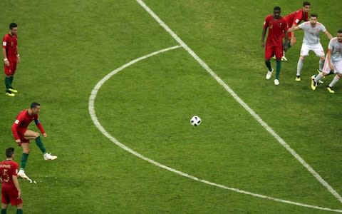 Ronaldo equalises with his late hat-trick goal - Credit: AP Photo/Thanassis Stavrakis