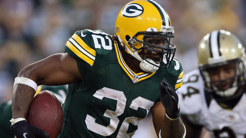 Cedric Benson, pictured here during a game for the Green Bay Packers in 2012.  (Photo by Jeff Gross/Getty Images) 