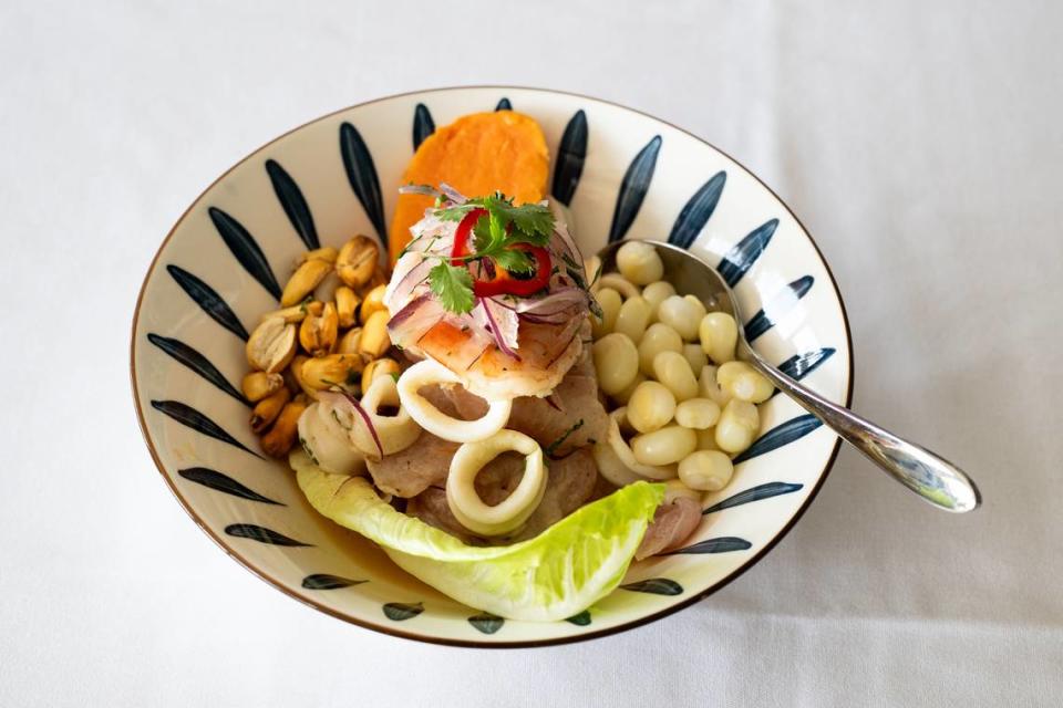 Ceviche mixto at Las Uvas Restaurant in Modesto, Calif., Thursday, Oct. 5, 2023.