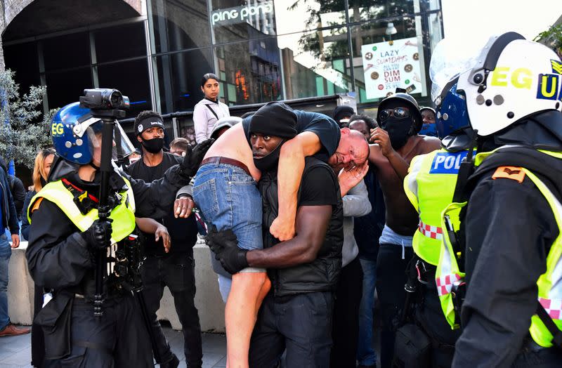 FILE PHOTO: Black Lives Matter protest in London