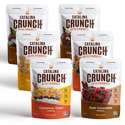 Catalina Crunch Keto Protein Cereal Variety Pack (6 Flavors), 9oz bags | Low Carb, Zero Sugar, Gluten & Grain Free, Fiber | Keto Snacks, Vegan Snacks, Protein Snacks | Keto Friendly Foods