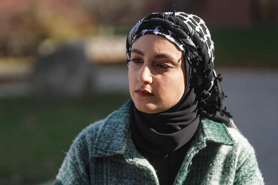 Lena Maarouf, who recently graduated from the University of Connecticut and was part of the Students for Justice in Palestine group on campus, has received threatening voicemails. (NBC News)