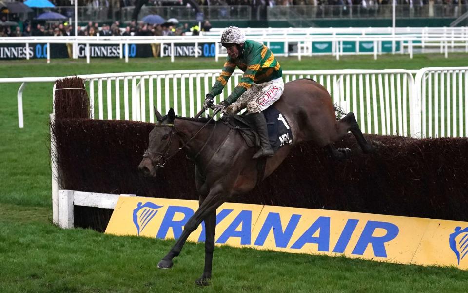 Inothewayurthinkin ridden by jockey Derek O'Connor on their way to winning the Fulke Walwyn Kim Muir Challenge Cup Amateur Jockeys' Handicap Chase