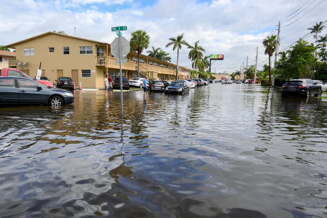 <p>Jesus Olarte/Anadolu via Getty</p> A flooded street in South Florida on June 13, 2024