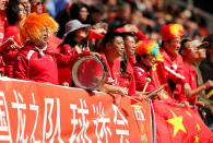 China fans watch the action during the 2019 FIFA Women's World Cup France group B match between Germany and China PR at Roazhon Park on June 08, 2019 in Rennes, France. (Photo by Richard Heathcote/Getty Images)