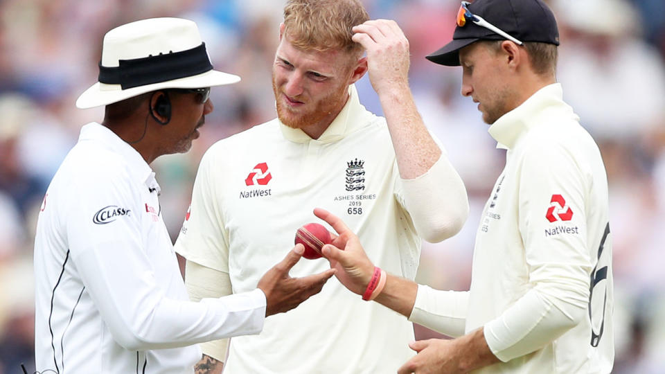 Joe Root (R) was desperate to get the ball changed all day. (Photo by Nick Potts/PA Images via Getty Images)