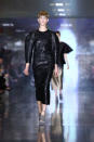 <b>LFW AW13: Mary Katrantzou <br></b><br>We loved this stunning wet-look frock.<br><br>© Getty