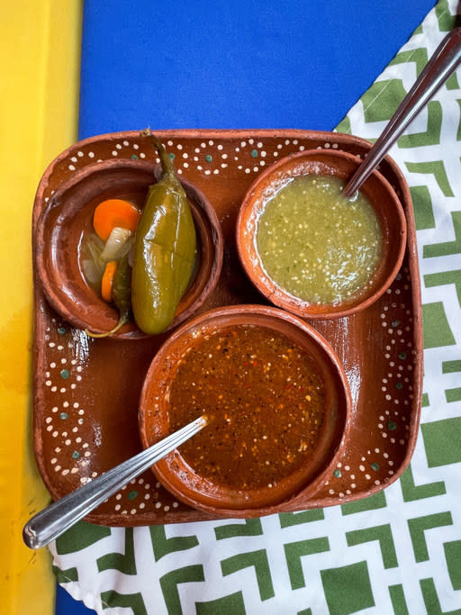 An assortment of salsa