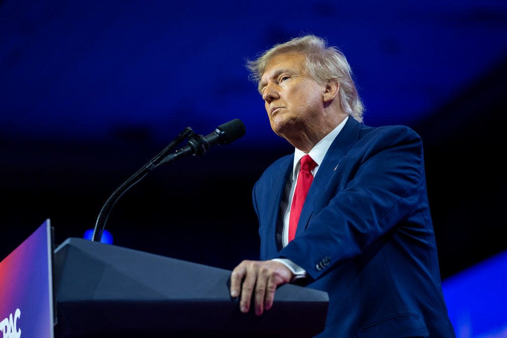 Former President Donald Trump speaks at the Conservative Political Action Conference, CPAC 2023, March 4, 2023, at National Harbor in Oxon Hill, Md.