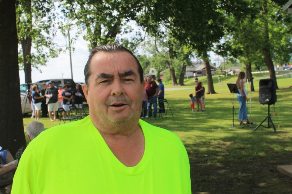 Webbers Falls, Oklahoma Mayor John Pollard was a police officer when the Interstate 40 bridge collapsed May 26, 2002. Pollard spoke at the ceremony Monday, May 30, 2022 to remember the 14 victims who died.