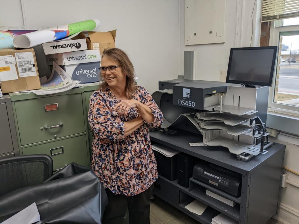 Barb Desersa, Auditor for Tripp and Todd counties in south-central South Dakota, will hand count an estimated 1,050 ballots from Tripp County in the 2022 election.