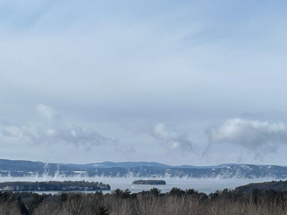 Steam devils on Lake Champlain on Feb. 4, 2023 seen from Overlook Park in South Burlington. The mini cyclones form over the water when extremely cold air mixes with relatively warm water.