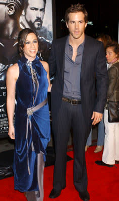Alanis Morissette and Ryan Reynolds at the Hollywood premiere of New Line Cinema's Blade: Trinity