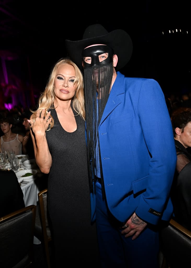 Pamela Anderson and Orville Peck at The Los Angeles LGBT Center Gala held at the Fairmont Century Plaza on April 22, 2023 in Los Angeles, California.