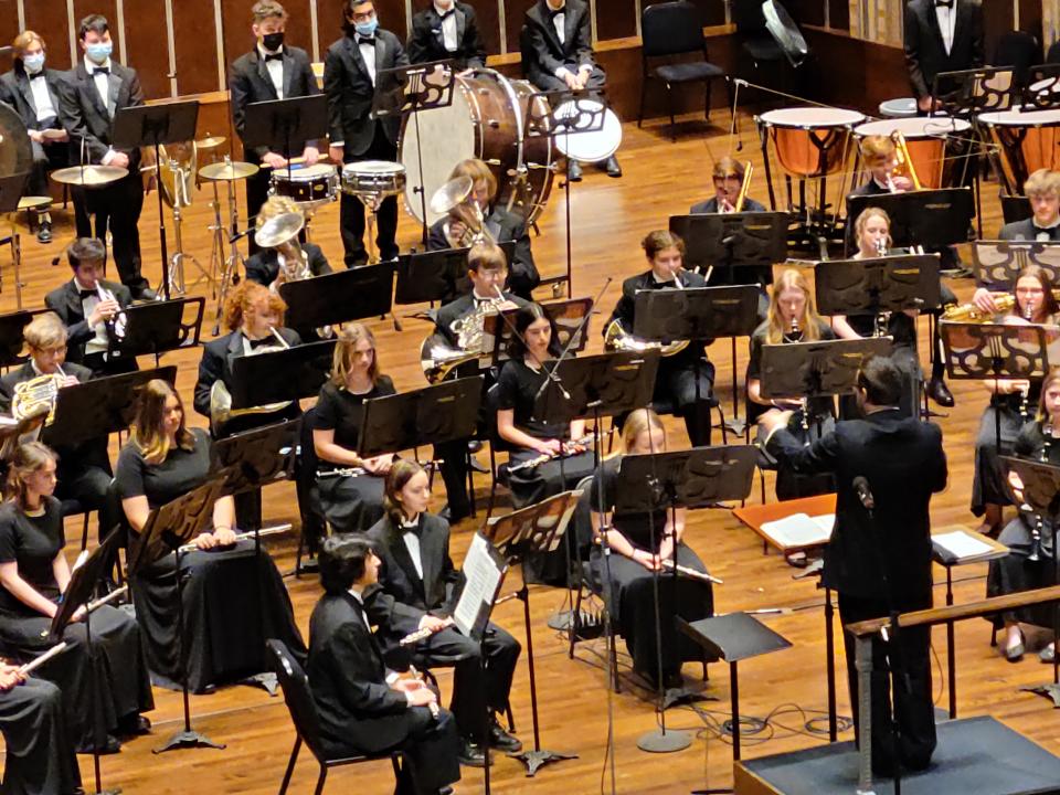 The Wooster High School symphonic band was one of six bands to perform Sunday in Cleveland's Severance Music Center for the Northeast Ohio Band Invitational.