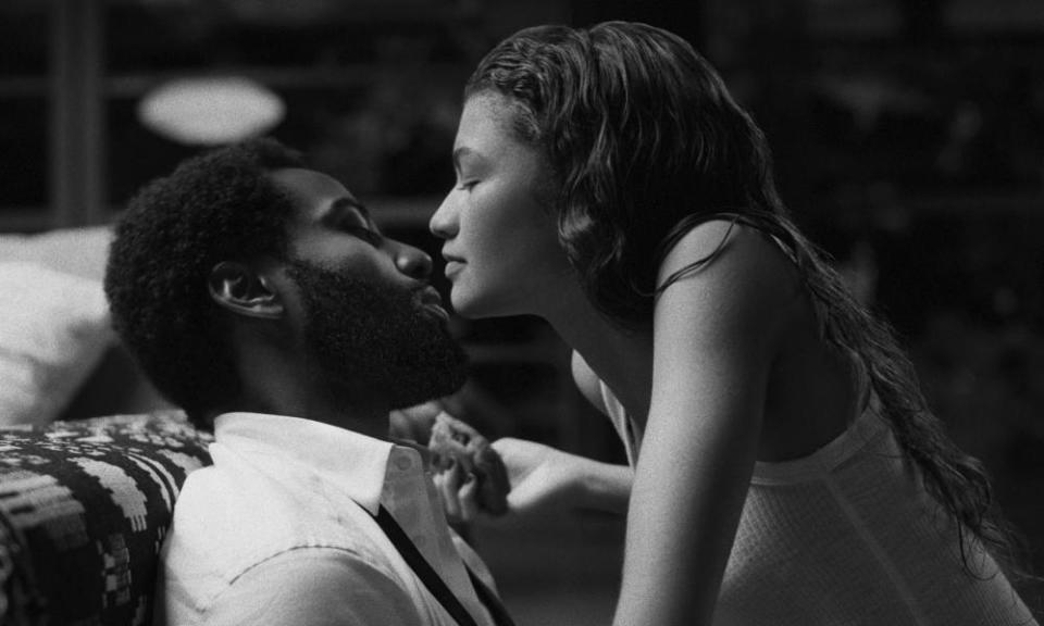 Zendaya, right, and John David Washington in Malcolm & Marie