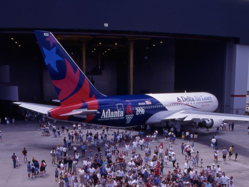 The Spirit of Delta 767 in the 1996 Atlanta Olympics livery.